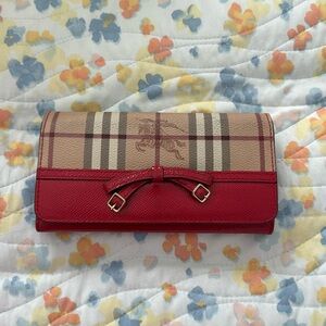 Red Burberry wallet